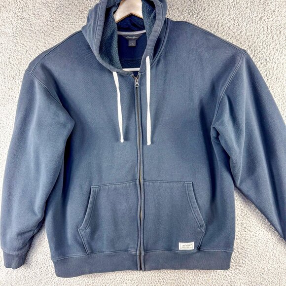 Eddie Bauer Hoodie‎ Mens XL Blue Sweatshirt Outdoor Casual Workout Gym Hike Camp - Picture 1 of 11